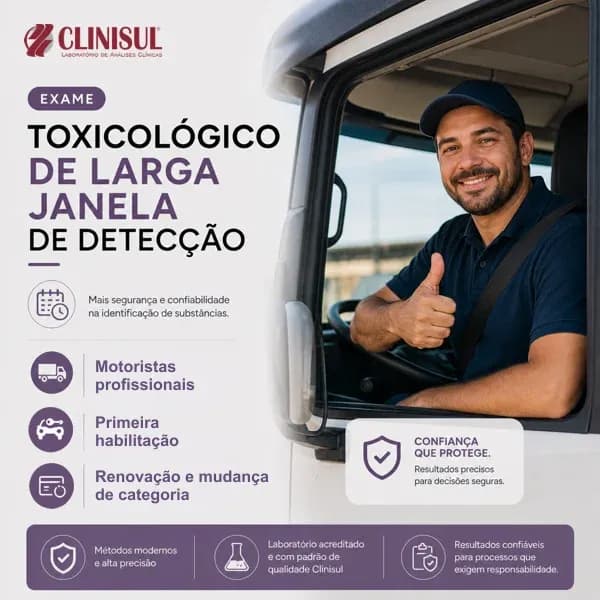 Imagem Exame Toxicológico CNH | Clinisul